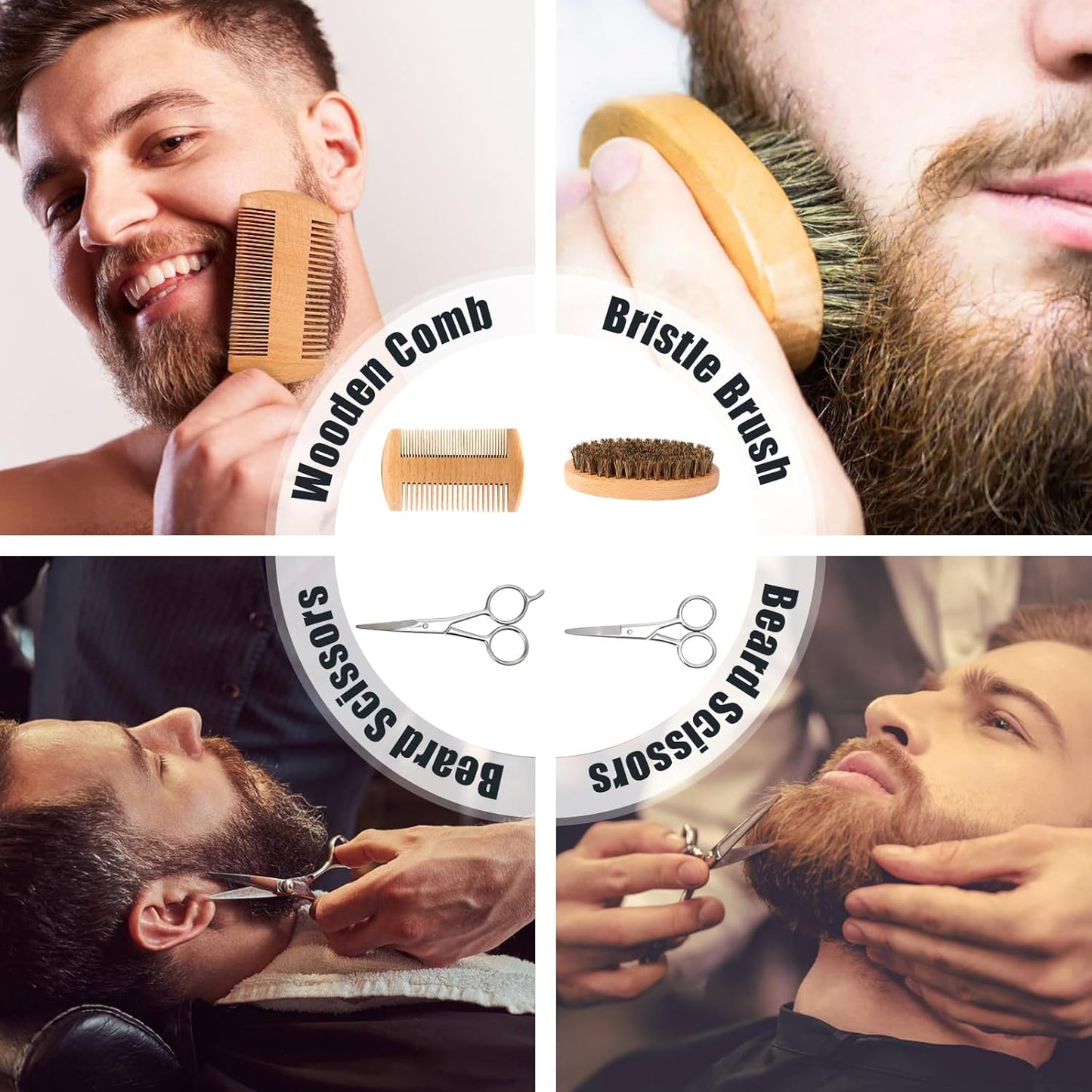 Lionmane Beard Care Gifts Kit for Men - Beard Mustache Grooming Kit | Beard Balm, Beard Wash, Beard Oil, Brush, Scissors - Birthday Anniversary Gifts for Husband/Boyfriend/Dad/Him