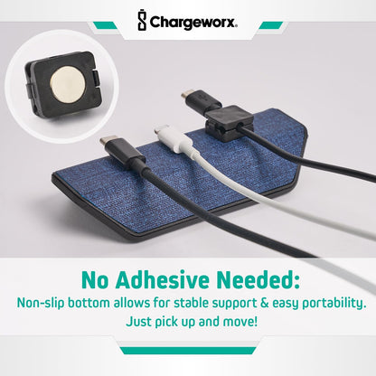 Viral Vault Magnetic Cable Holder — Weighted Base & 3 Magnetic Cable Clips