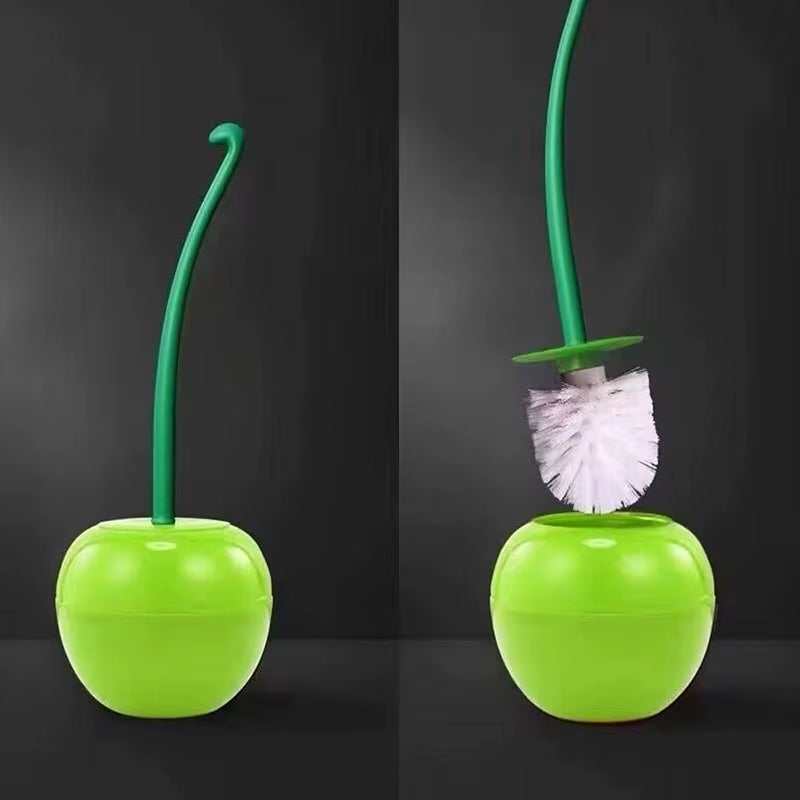Red Cherry Shape Lavatory Toilet Brush Holder Set Red Toilet Brush Creative Toilet Holder Bathroom Accessories