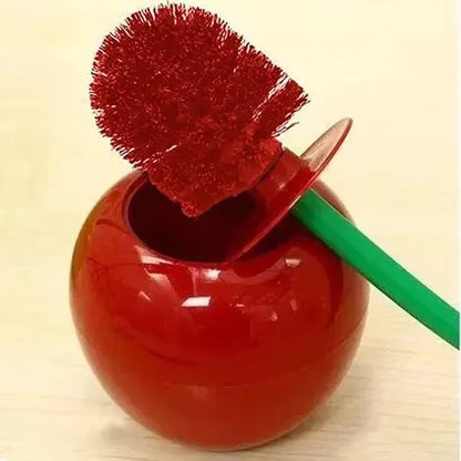 Red Cherry Shape Lavatory Toilet Brush Holder Set Red Toilet Brush Creative Toilet Holder Bathroom Accessories
