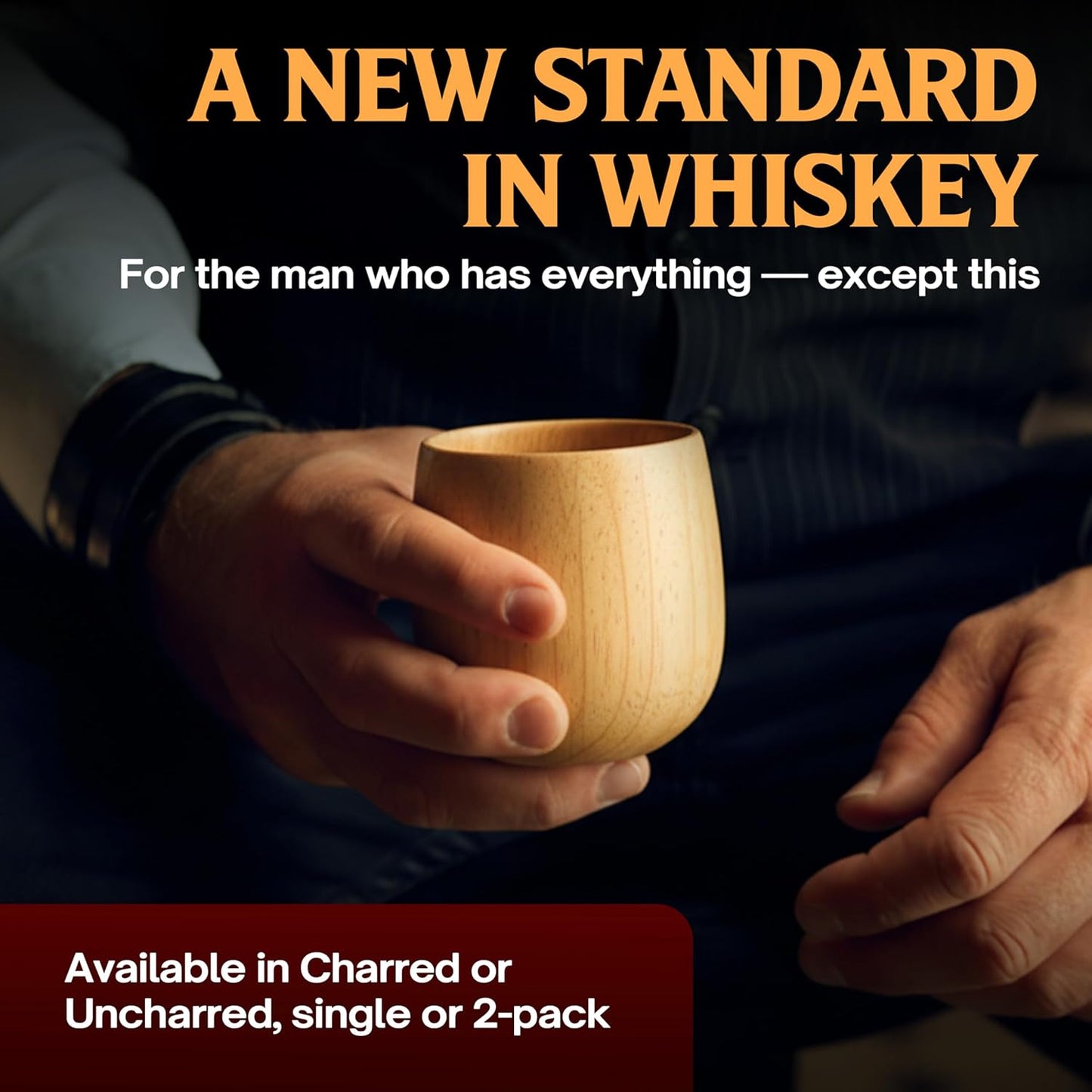 The Original Wooden Bourbon Drinking Glass Bourbon Gifts for Men | Wooden Old Fashioned Glass | Great Whiskey Gifts for Husband, Dad, or Brother | Perfect Present for Men Who Have Everything