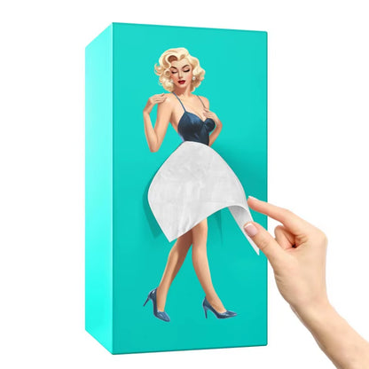 Luxurious Tabletop Decorative Piece - Anime Girl Tissue Dispenser with Elegant Fluffy Skirt Tissue Box Car Tissue Holder