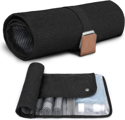Men's Roll-Up Travel Toiletry Bag – 13 Pockets, Hanging Design & Wet-Dry Storage