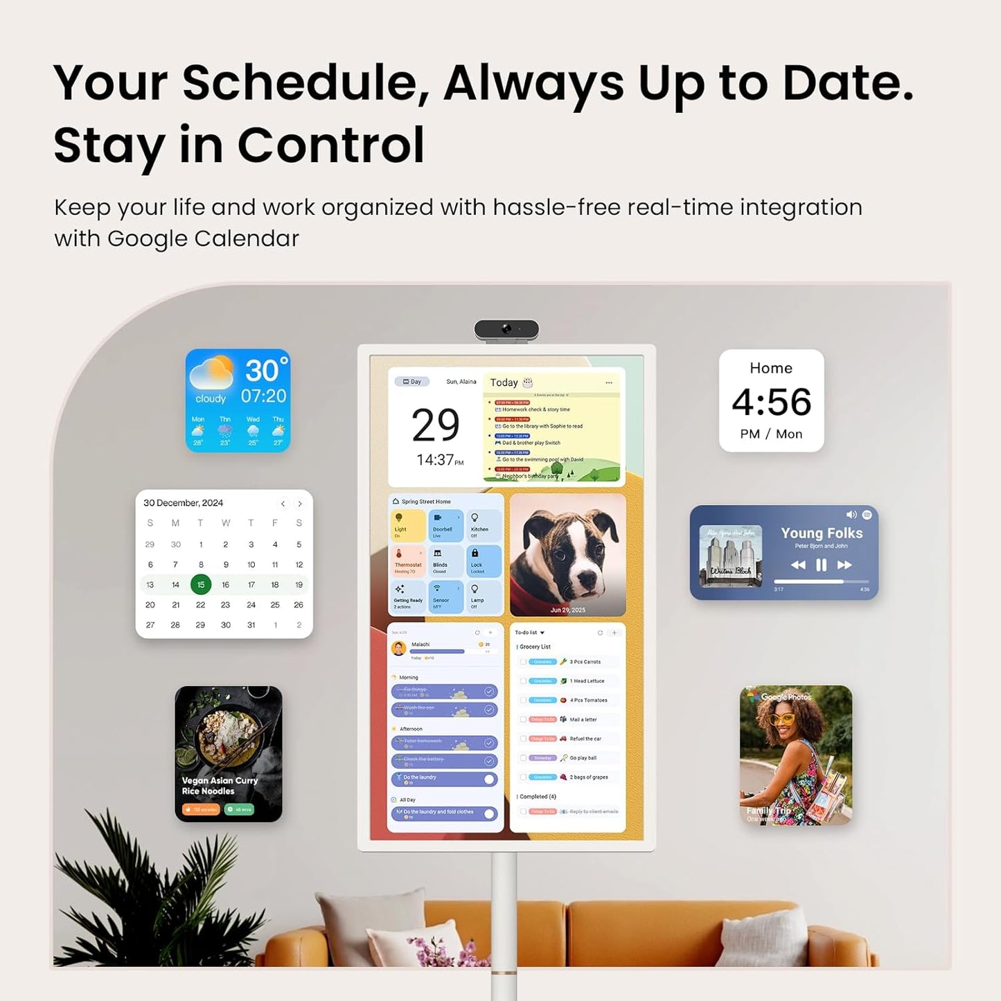 Apolosign 32'' UHD 4K Smart Portable TV 2Nd Gen, 16(8+8) GB RAM+256GB, Android 16, Edla-Certified, Portable Touch Screen Monitor, Built-In 15000Mah Battery, Full Swivel Rotation, Voice Remote Control