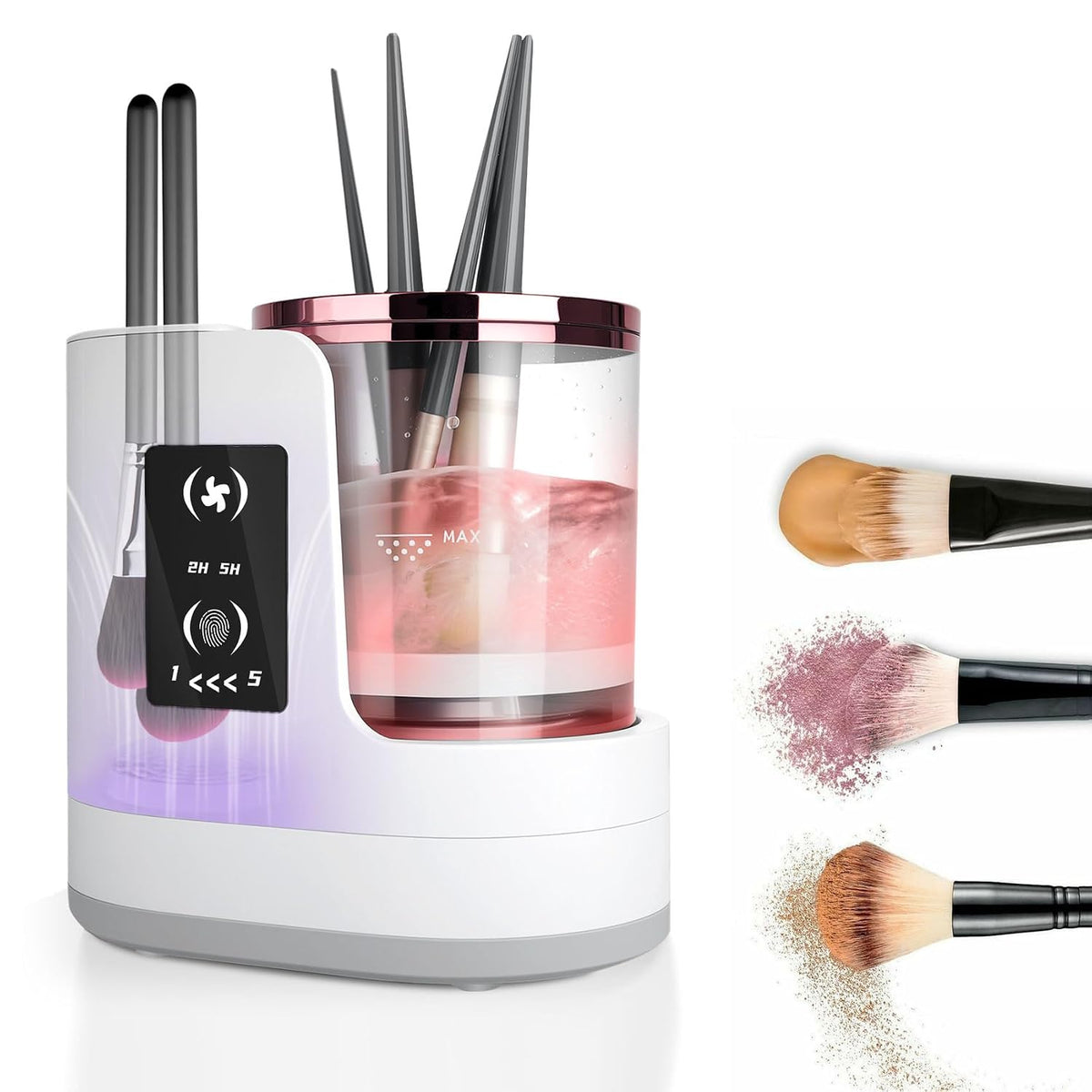 💄 Viral Vault™ Glam Spin™ — 3-in-1 Electric Makeup Brush Cleaner, Dryer & Holder