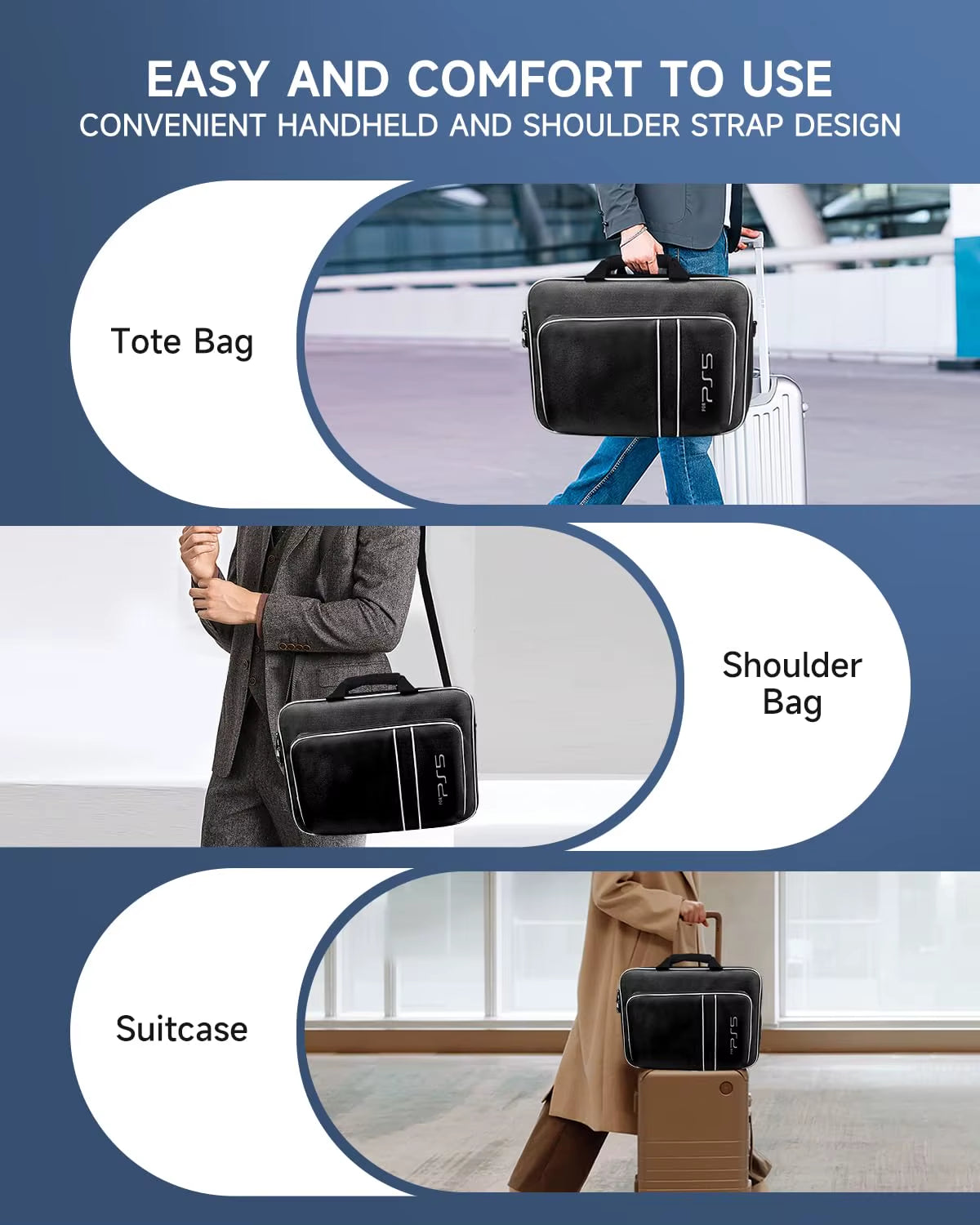 PS5 Travel and Protective Case for Console, Controllers, Game Cards, and Headset - Compatible with PS5 Disc and Digital Editions