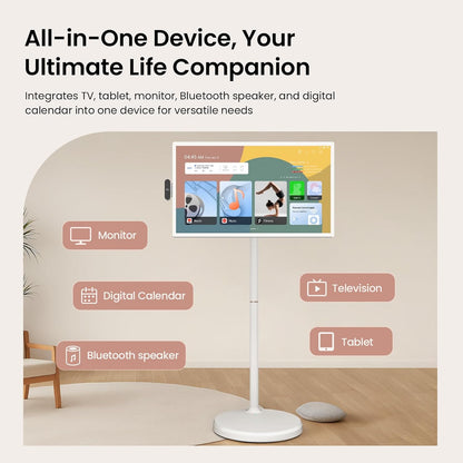 Apolosign 32'' UHD 4K Smart Portable TV 2Nd Gen, 16(8+8) GB RAM+256GB, Android 16, Edla-Certified, Portable Touch Screen Monitor, Built-In 15000Mah Battery, Full Swivel Rotation, Voice Remote Control