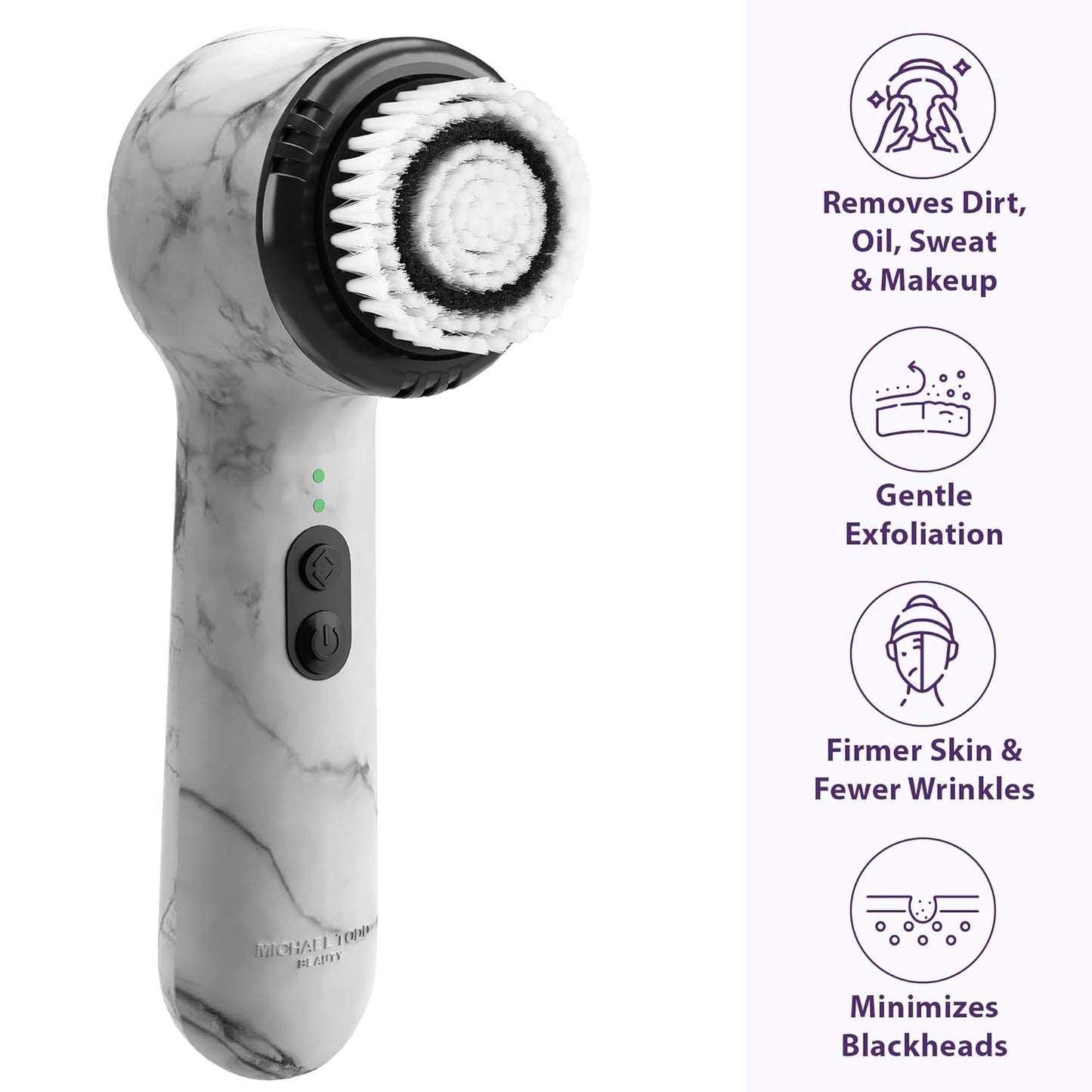 Vault skin care collection brings you Michael Todd Beauty Soniclear Allure 2024 Best of Beauty Winner Facial Cleansing + Exfoliation Brush System with Antimicrobial Protected Bristles, 4 Speeds, Serum Infusion Head + Travel Case