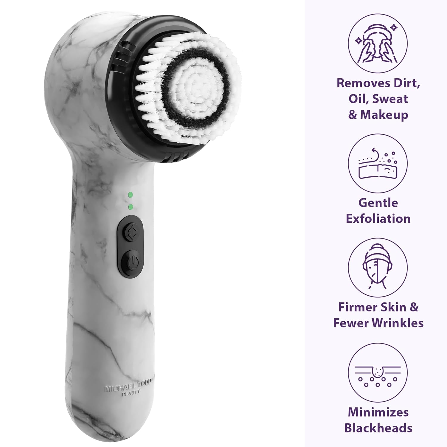 Vault skin care collection brings you Michael Todd Beauty Soniclear Allure 2024 Best of Beauty Winner Facial Cleansing + Exfoliation Brush System with Antimicrobial Protected Bristles, 4 Speeds, Serum Infusion Head + Travel Case