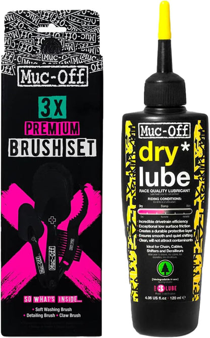 Muc-Off Bio Dry Bike Chain Lube with Microfiber Cloth | Wax-Based Formula for Smooth Gear Shifts | Creates Protective Layer and Reduces Friction