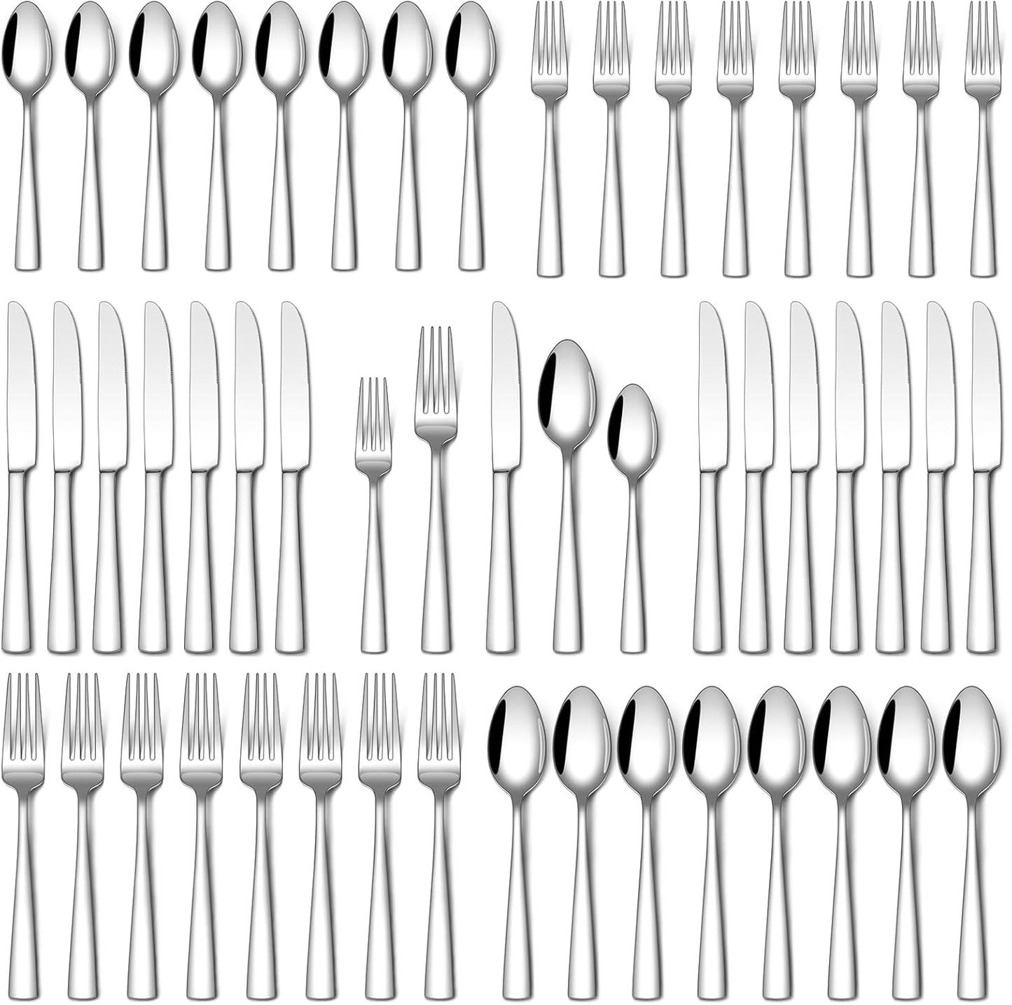Stapava 20 Piece Silverware Set, Food-Grade Stainless Steel Flatware Sets for 4 Mirror Polished Cutlery Utensil Sets Include Dinner Knives Spoons and Forks Set Dishwasher Safe for Home Restaurant