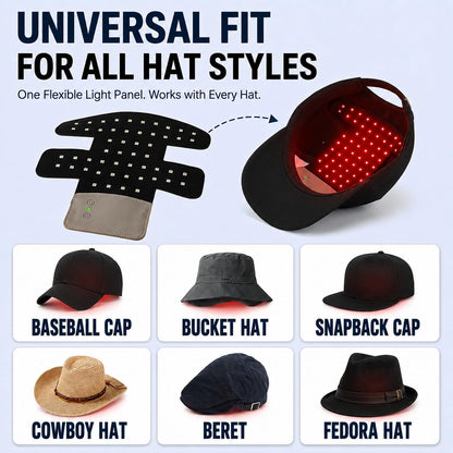 Follicle Flux™ Elite Advanced Multi-Spectrum Hair Wellness System Red Light Therapy Hat for Hair Growth, 4 Modes LED Hair Therapy Cap with 660Nm Red Light 460Nm Blue Light & 850Nm Infrared Light, Hands Free Scalp Care Hat for Men & Women Thicker Looking Hair at Home