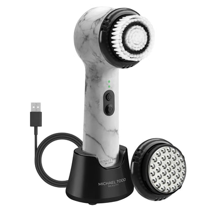 Vault skin care collection brings you Michael Todd Beauty Soniclear Allure 2024 Best of Beauty Winner Facial Cleansing + Exfoliation Brush System with Antimicrobial Protected Bristles, 4 Speeds, Serum Infusion Head + Travel Case