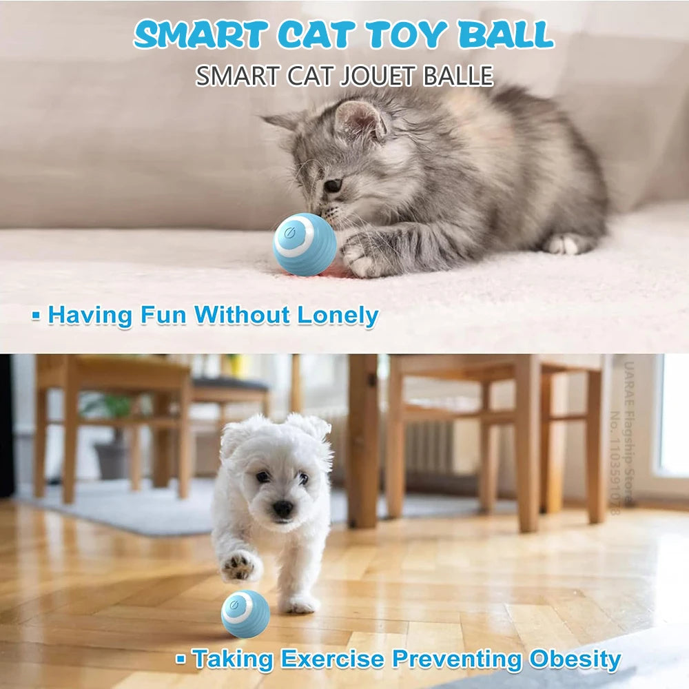 Vault Pet Finds™ Smart Interactive Rolling Cat Ball Cat Interactive Ball Electric Automatic Rolling Ball Smart Toys for Cats Smart Cat Toy Rotating Ball Cat Game Accessories