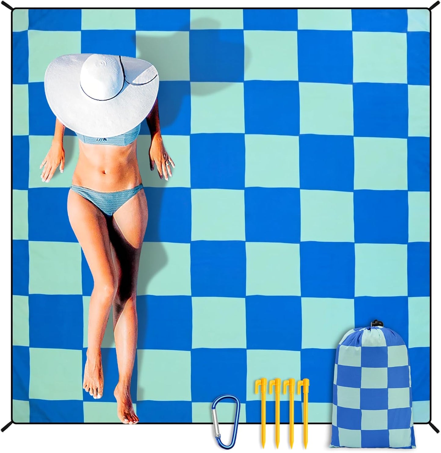 Coast Traveler™ / HIHOHO Beach Blanket Waterproof Sand proof Extra Large Beach Mat 79" X 83"/120"X108"For 1-8 Adults Quick Drying Durable Outdoor Picnic Mat for Beach Travel Camping Hiking