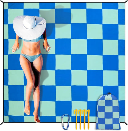 Coast Traveler™ / HIHOHO Beach Blanket Waterproof Sand proof Extra Large Beach Mat 79" X 83"/120"X108"For 1-8 Adults Quick Drying Durable Outdoor Picnic Mat for Beach Travel Camping Hiking