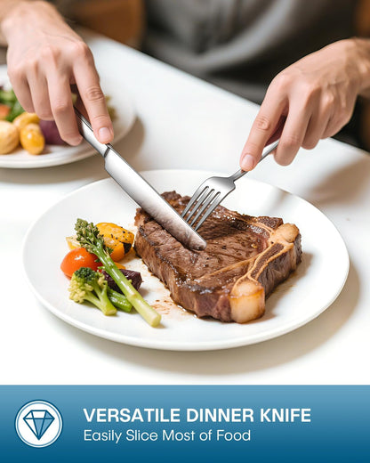 Stapava 20 Piece Silverware Set, Food-Grade Stainless Steel Flatware Sets for 4 Mirror Polished Cutlery Utensil Sets Include Dinner Knives Spoons and Forks Set Dishwasher Safe for Home Restaurant