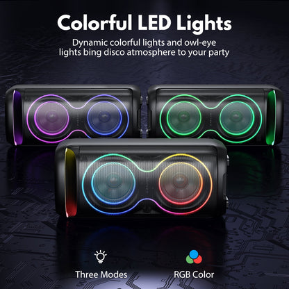 JYX T20 Bluetooth Party Speaker | Portable PA System with Dual 6.5" Subwoofers, RGB Lights & Karaoke