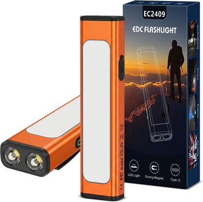 **Viral Vault 1200-Lumen Rechargeable EDC Flashlight — 9 Lighting Modes, Magnetic Base & USB-C Charging**