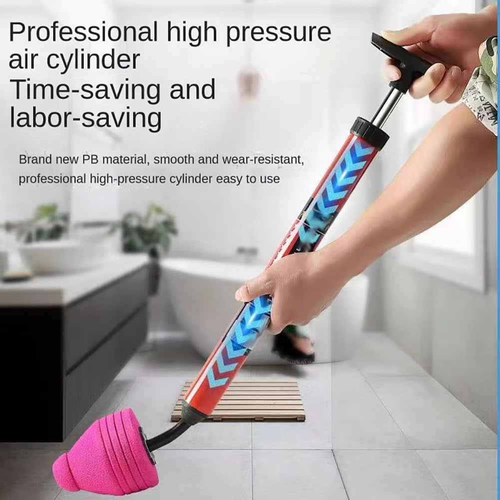 High Pressure Toilet Flush, Toilet Snake, Toilet Air Plunger, Toilet Air Flush, Heavy Duty Toilet Flush, Bathroom Kitchen Tub Plumbing Cleaning Tool (2)