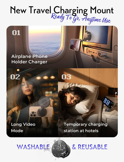 LISEN 15W Magsafe Car Mount Charger, Suction Cup Phone Mount, Magnetic Wireless Car Charger, Vacuum Magnetic Phone Holder Car Mount for Iphone 17 Pro Max 16 15 14 13 12, Samsung S26/S25, Pixel 10 Pro