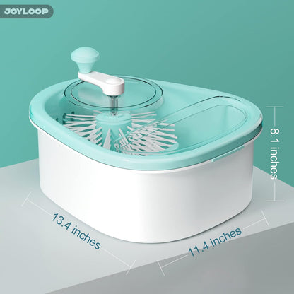 JOYMOOP JOYLOOP Fruit Cleaner Spinner, Large Produce Rinse Bowl with Drain Basket, Vegetable Scrubber for Berries, Grapes, Salad and Vegetables