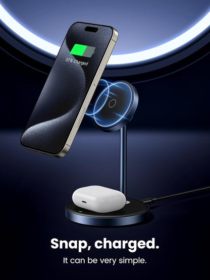 UGREEN Mag Flow 2-in-1 Magnetic Wireless Charging Station for iPhone & Air Pods