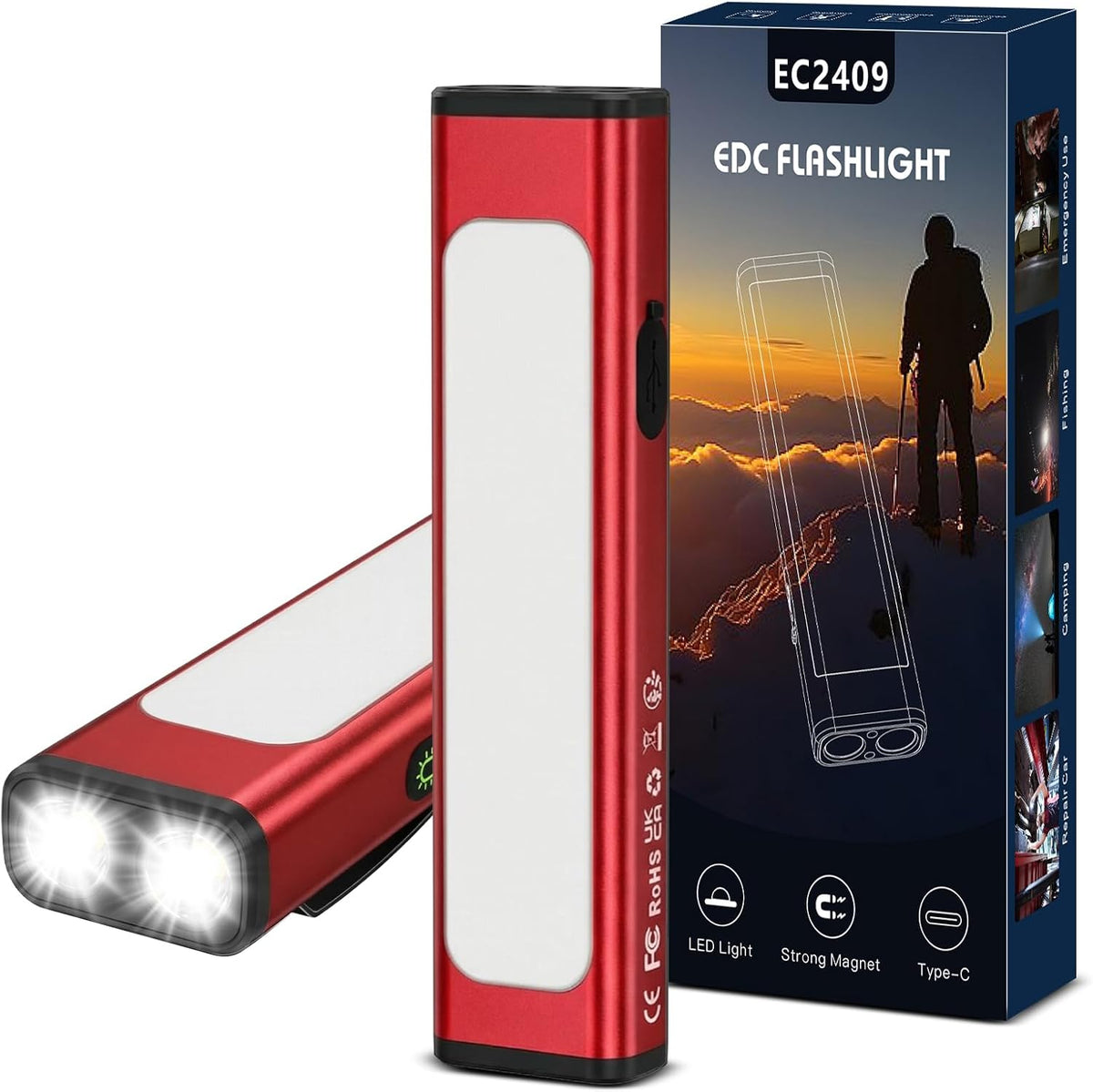 **Viral Vault 1200-Lumen Rechargeable EDC Flashlight — 9 Lighting Modes, Magnetic Base & USB-C Charging**