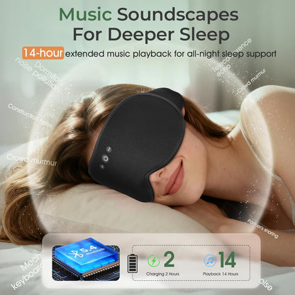 2 in 1 Smart Bluetooth Bamboo Cotton Sleep Mask Headphones, 3D Weighted Compress Cooling Gel Eye Mask 100% Blackout Sleep Mask Zero Eye Pressure|Warm&Cooling Mask Hot Cold Therapy Sleep Headphones