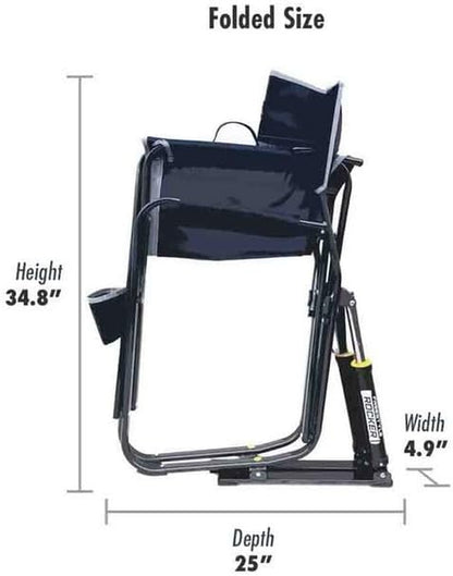 Freestyle Rocker Camping Chair | Portable Folding Rocking Chair with Solid, Durable Armrests, Drink Holder & Comfortable Backrest — Indigo Blue