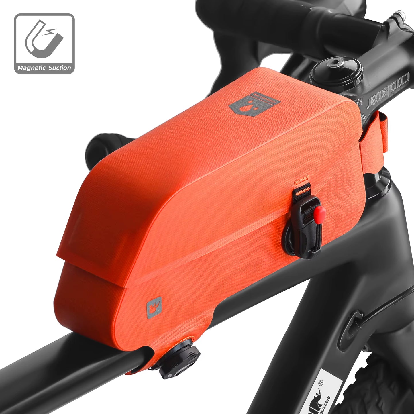 Rhinowalk Bicycle Waterproof Bag Cycling Top Front Tube Frame Bag Magnetic Closure and Knob Locking System for MTB Road Bike