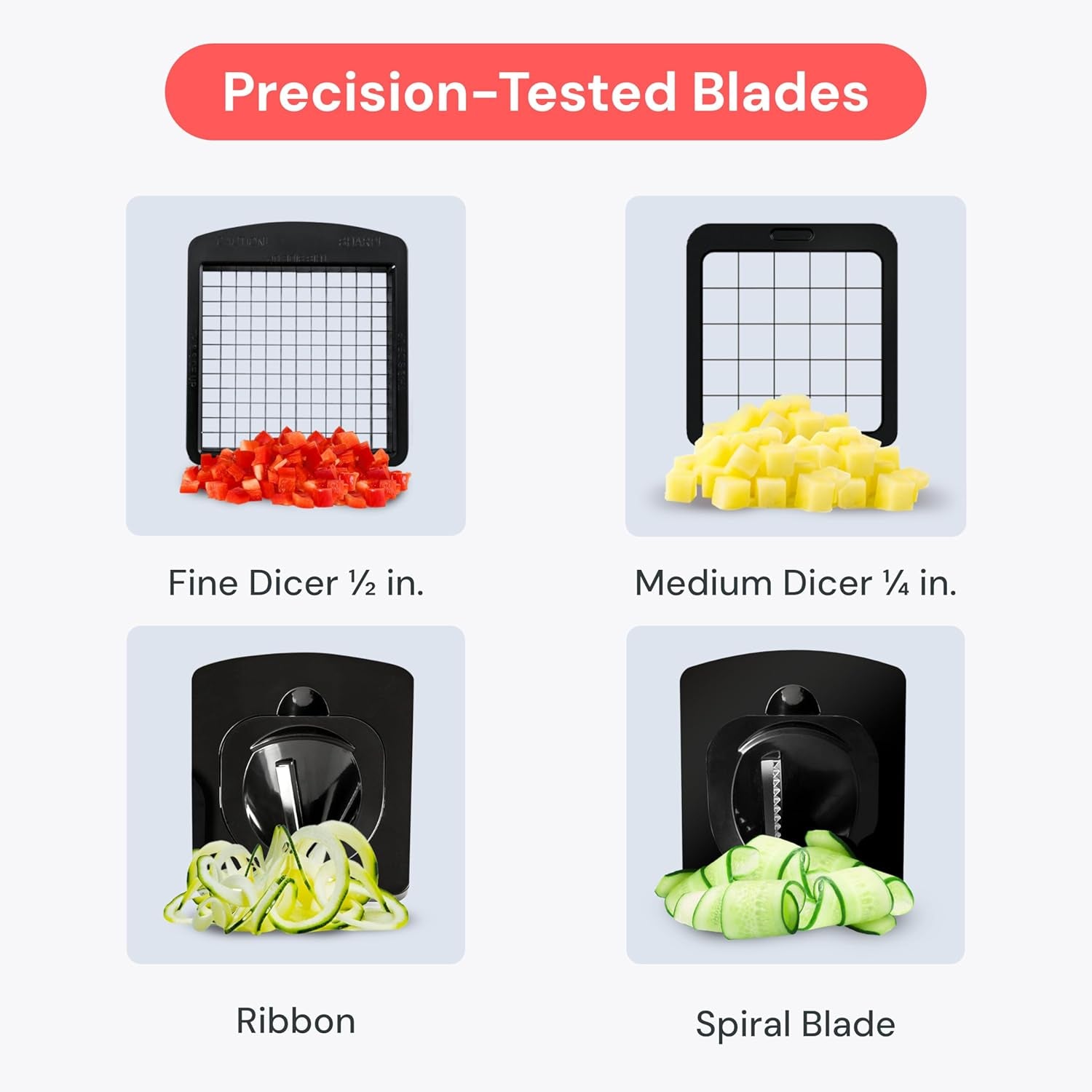 the Original Pro Chopper - Vegetable Chopper and Spiralizer, Food Chopper with Container, Fruit Slicer, Kitchen Gadgets & Accessories, Home Essentials (4 in 1, White)