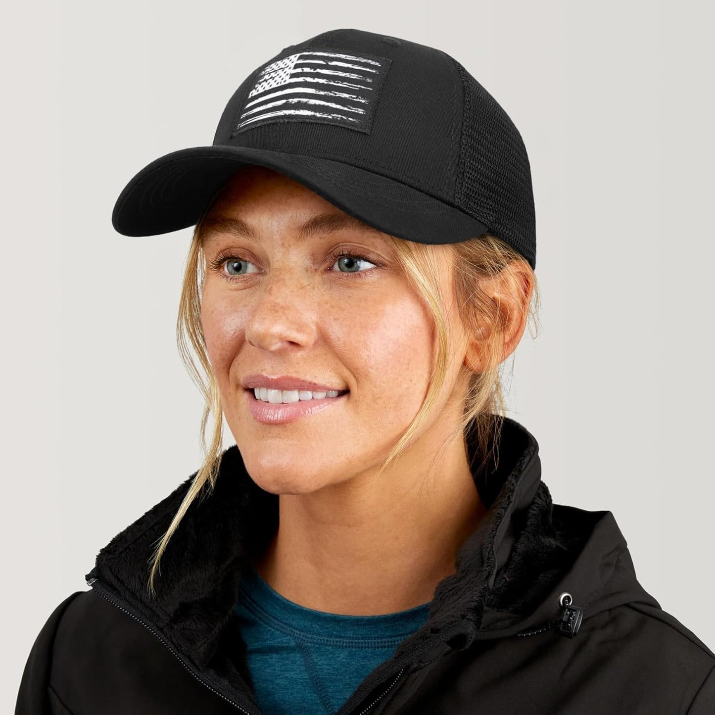 American Fish Flag Trucker Hat, Fishing Gifts for Men, Snapback Fishing Hat Perfect for Fishing and Daily Use