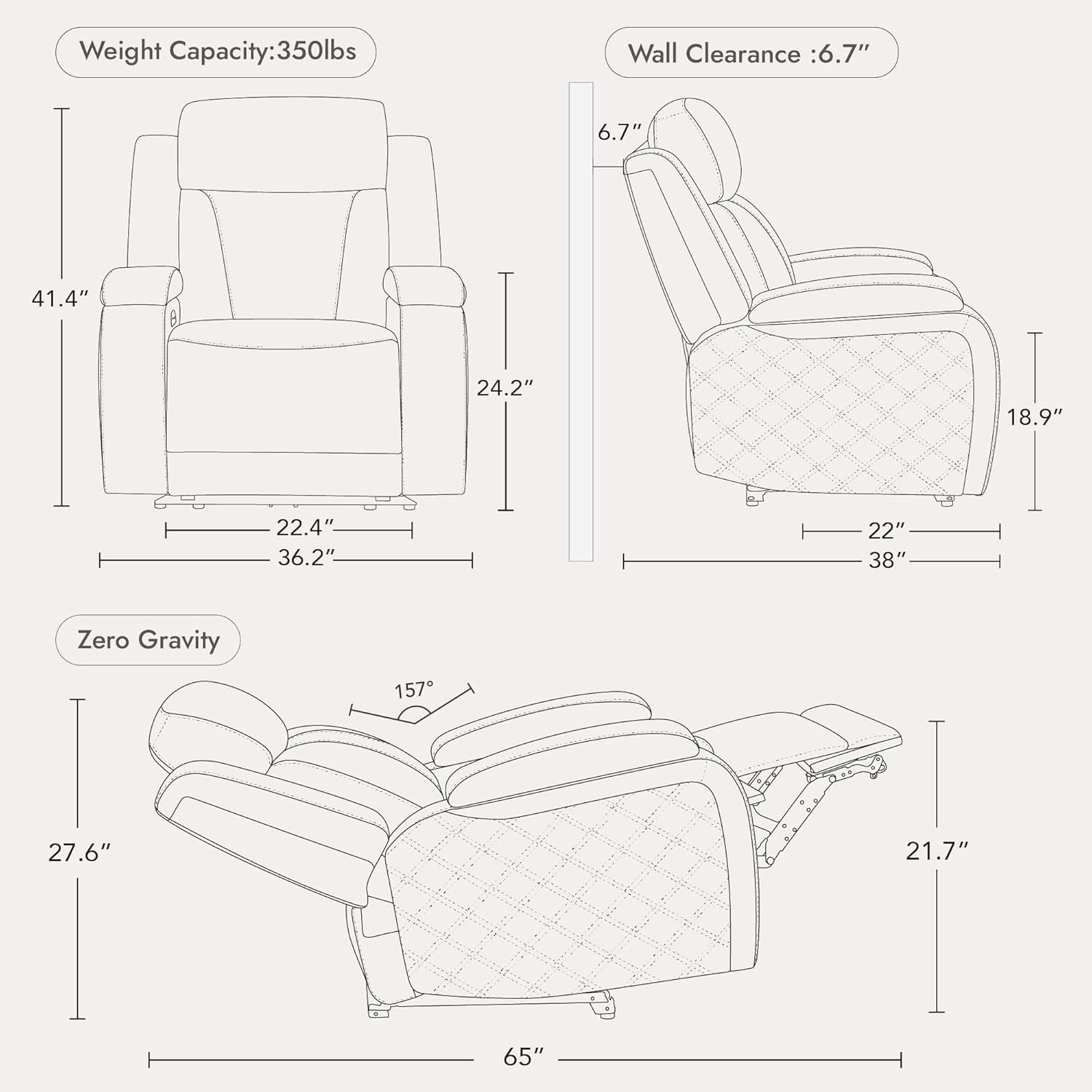 Watson & Whitely Genuine Leather Power Recliner Chairs for Adults, Zero Gravity Recliner with Power Headrest & Hidden Storage, RV Electric Reclining Sofa Chair for Living Room, Home Office, Navy