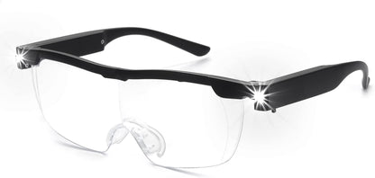 OKH LED Magnifying Glasses – Hands-Free 2X Magnification with USB Rechargeable Lights