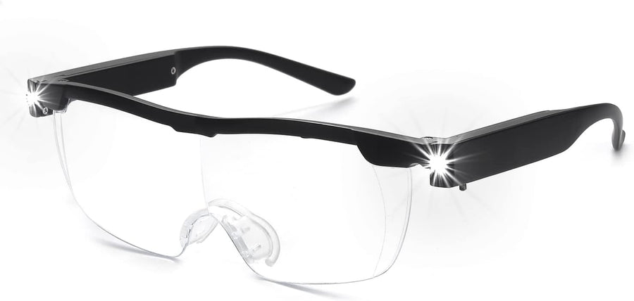 OKH LED Magnifying Glasses – Hands-Free 2X Magnification with USB Rechargeable Lights