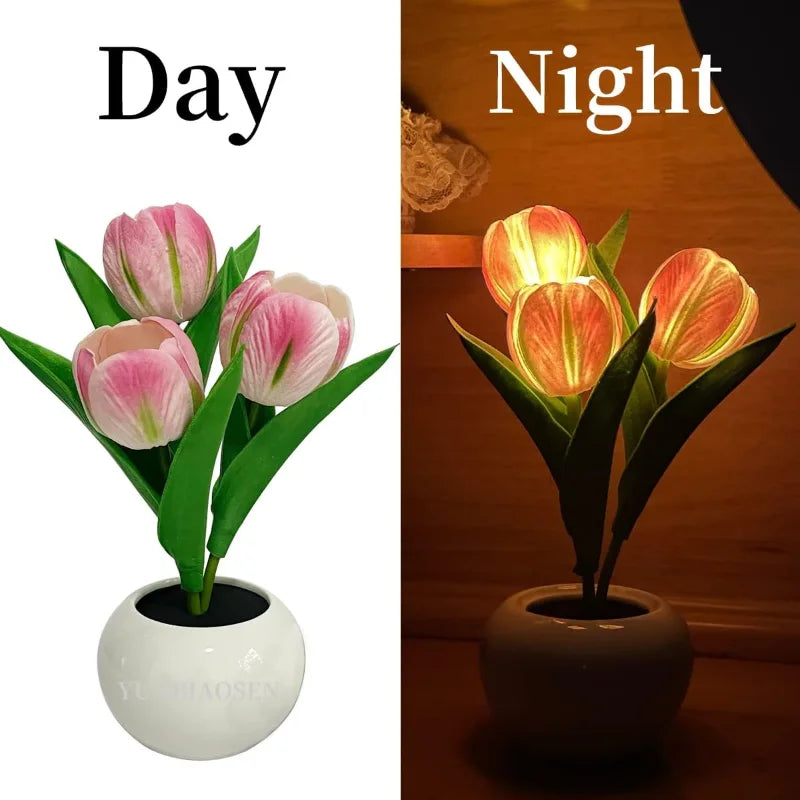 Vault Bloom™ LED Tulip Lamp Night Simulation Flower Atmosphere Desk Light Room Table Decoration Lamp Gift for Girl Friend