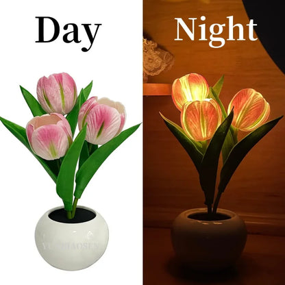 Vault Bloom™ LED Tulip Lamp Night Simulation Flower Atmosphere Desk Light Room Table Decoration Lamp Gift for Girl Friend