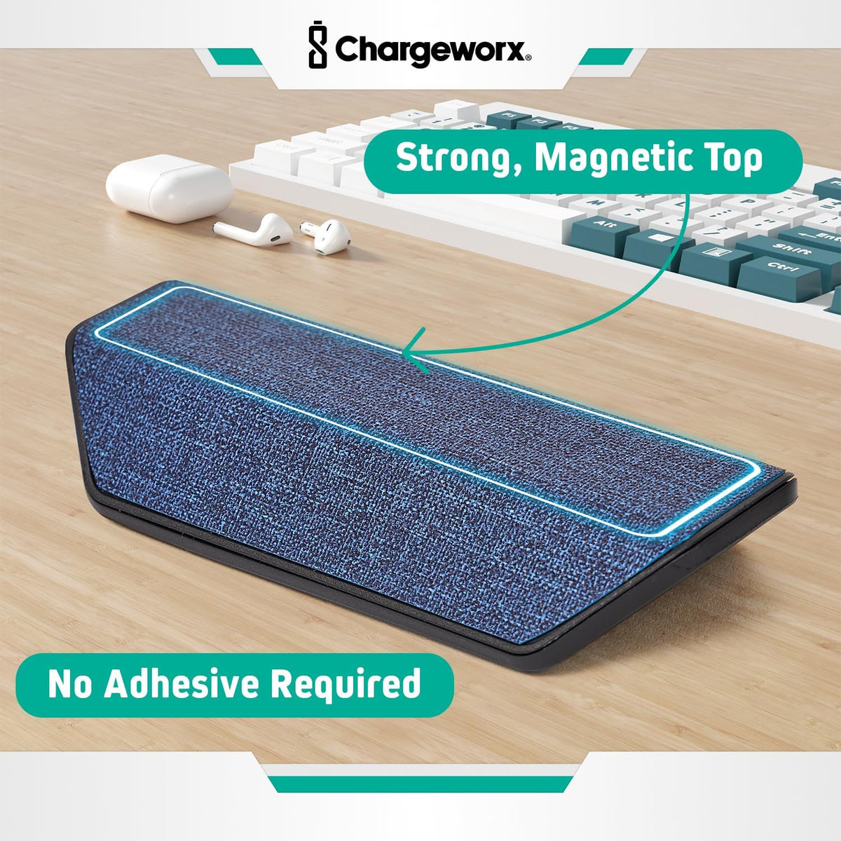 Viral Vault Magnetic Cable Holder — Weighted Base & 3 Magnetic Cable Clips