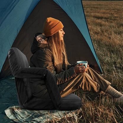 SLSY Heated Stadium Seat Bleacher Seat with Back & Arm Support, Portable 6 Reclinng Positions Stadium Seating for Bleachers, Bleacher Seats for Sports Events, Outing, Travelling, Hiking