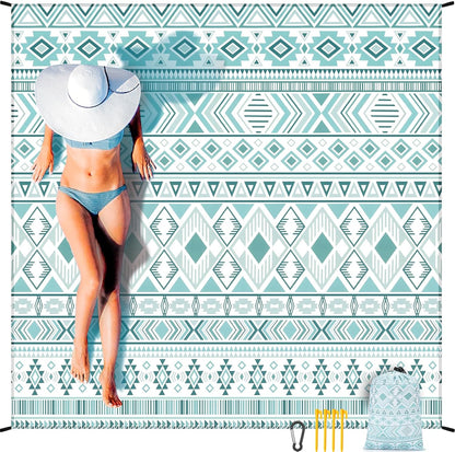Coast Traveler™ / HIHOHO Beach Blanket Waterproof Sand proof Extra Large Beach Mat 79" X 83"/120"X108"For 1-8 Adults Quick Drying Durable Outdoor Picnic Mat for Beach Travel Camping Hiking