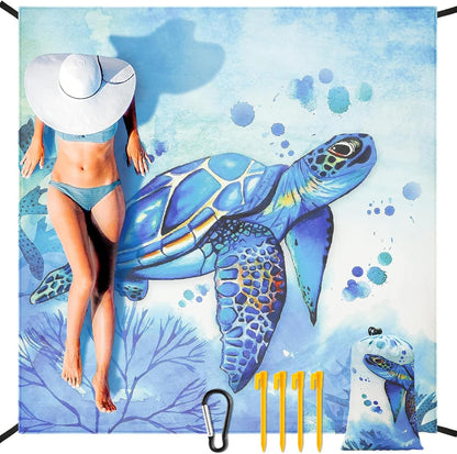 Coast Traveler™ / HIHOHO Beach Blanket Waterproof Sand proof Extra Large Beach Mat 79" X 83"/120"X108"For 1-8 Adults Quick Drying Durable Outdoor Picnic Mat for Beach Travel Camping Hiking
