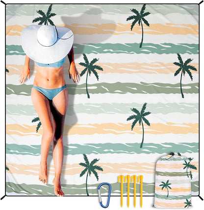 Coast Traveler™ / HIHOHO Beach Blanket Waterproof Sand proof Extra Large Beach Mat 79" X 83"/120"X108"For 1-8 Adults Quick Drying Durable Outdoor Picnic Mat for Beach Travel Camping Hiking