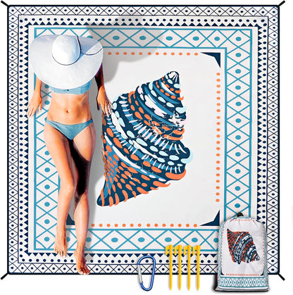 Coast Traveler™ / HIHOHO Beach Blanket Waterproof Sand proof Extra Large Beach Mat 79" X 83"/120"X108"For 1-8 Adults Quick Drying Durable Outdoor Picnic Mat for Beach Travel Camping Hiking