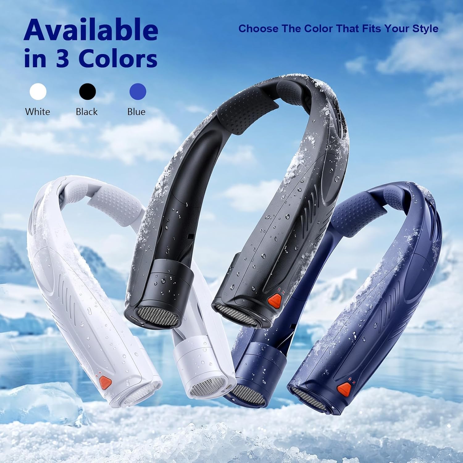 Power Breeze™ /  Portable Neck Fan with Reading Light, 6-Speed Wearable Fan, 6000Mah USB-C Rechargeable Hands Free Fan for Outdoor Work, Travel, Camping, Kitchen, Running - Black