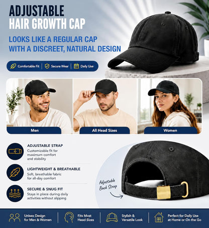 Follicle Flux™ Elite Advanced Multi-Spectrum Hair Wellness System Red Light Therapy Hat for Hair Growth, 4 Modes LED Hair Therapy Cap with 660Nm Red Light 460Nm Blue Light & 850Nm Infrared Light, Hands Free Scalp Care Hat for Men & Women Thicker Looking Hair at Home