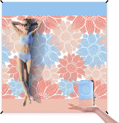 Coast Traveler™ / HIHOHO Beach Blanket Waterproof Sand proof Extra Large Beach Mat 79" X 83"/120"X108"For 1-8 Adults Quick Drying Durable Outdoor Picnic Mat for Beach Travel Camping Hiking