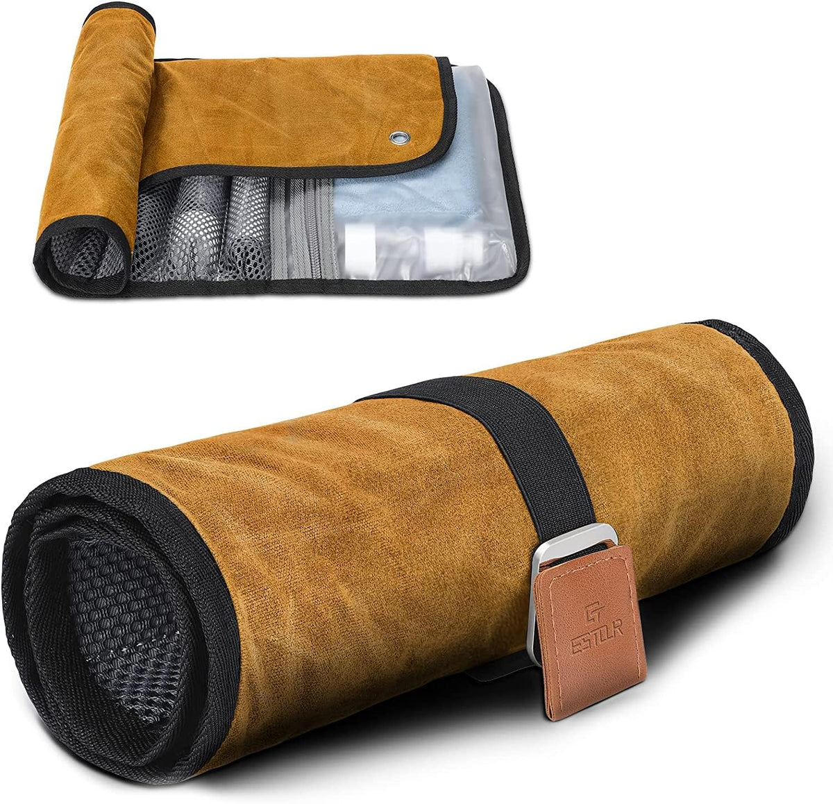 Men's Roll-Up Travel Toiletry Bag – 13 Pockets, Hanging Design & Wet-Dry Storage
