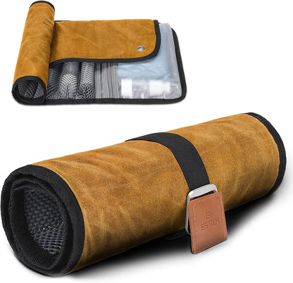 Men's Roll-Up Travel Toiletry Bag – 13 Pockets, Hanging Design & Wet-Dry Storage