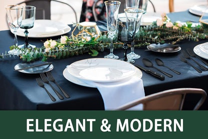 EWFEN 24-Piece Black Silverware Set with Steak Knives, Black Flatware Set for 4, Food-Grade Stainless Steel Tableware Cutlery Set, Mirror Finished Utensil Sets for Home Restaurant, round Edge